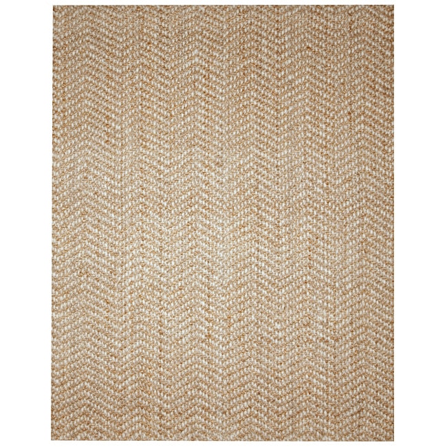 Elysian Natural Herringbone Jute and Wool Rug (4' x 6') - Free Shipping