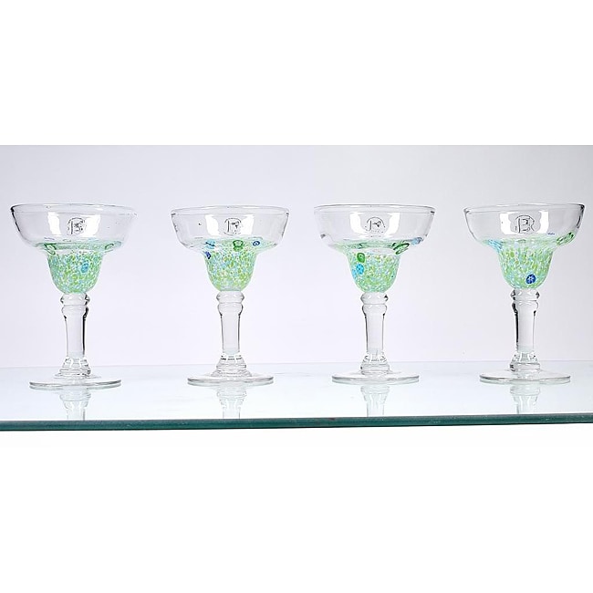 Monet Green Margarita Glasses (Pack of 4)  