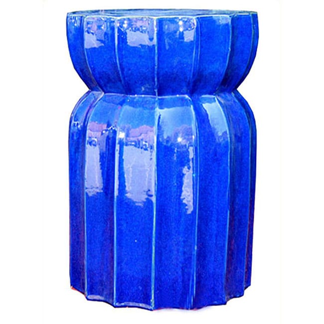 Lotus Round Ceramic Blue Garden Seat - Free Shipping Today - Overstock