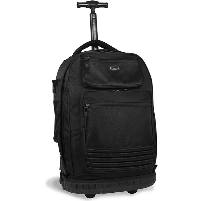 World Parkway Black 20 inch Rolling Laptop Backpack