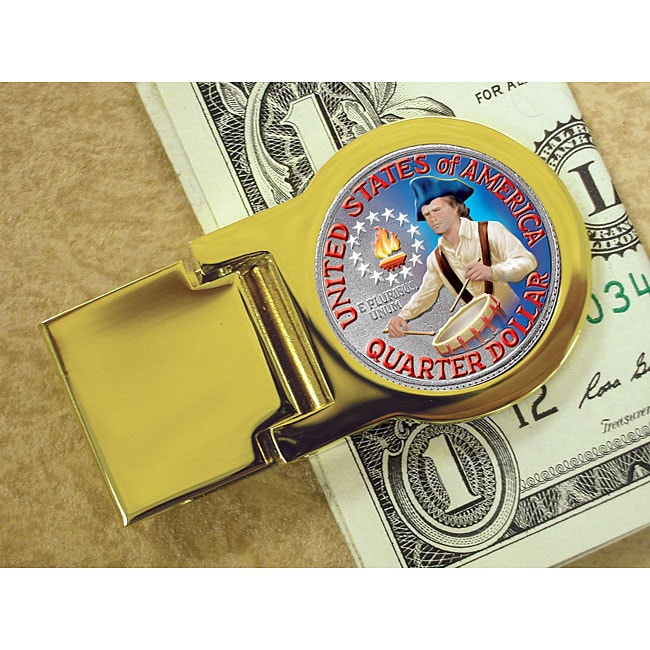 Colorized Washington Bicentennial Quarter Money Clip