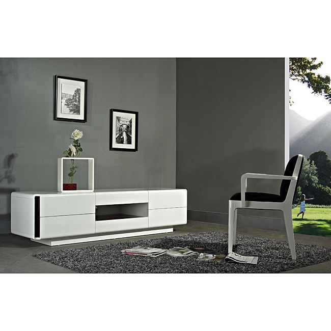 Maranello White/ Black Six drawer TV Stand  