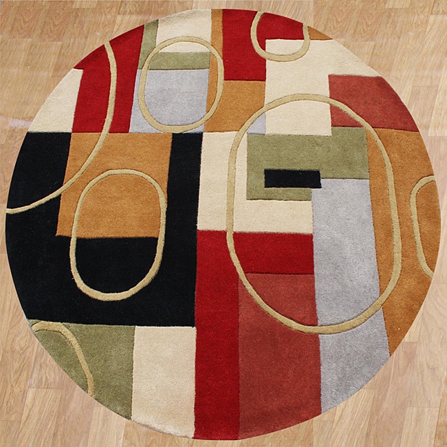 Handmade Metro Classic Multicolor Wool Area Rug (6 Round)