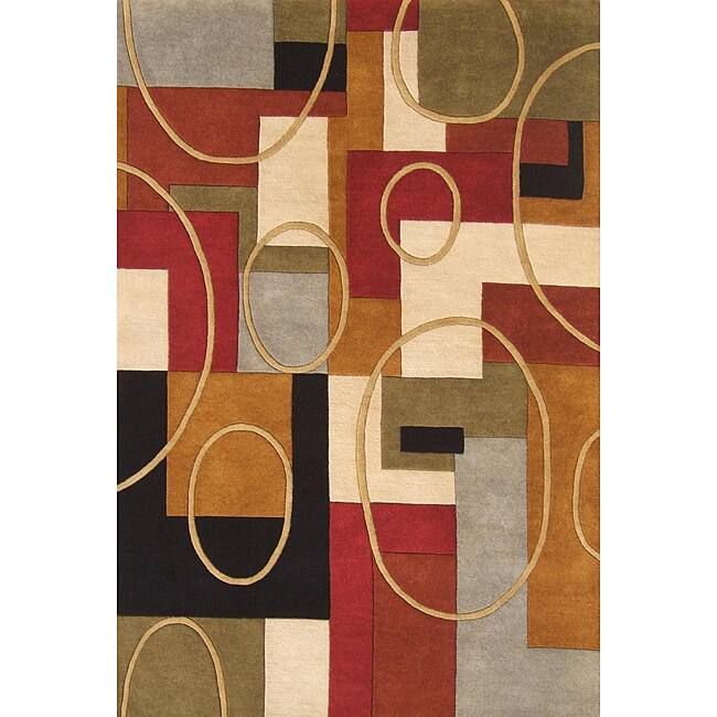 Alliyah Handmade Multi-Color New Zealand Blend Wool Rug (4' x 6') - 4' x 6'