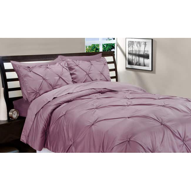 Matte Satin Dusty Rose Down Alternative 3-piece Comforter and Sham Set