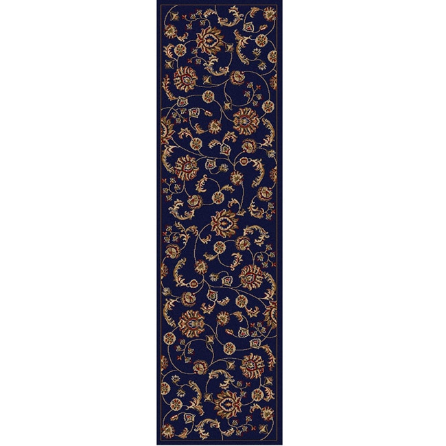 Amalfi Navy Vines Olefin Area Rug Runner (2'2 x 7'7) Runner Rugs