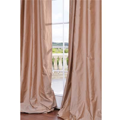 Exclusive Fabrics Dusty Pink Faux Silk 84-inch Curtain Panel