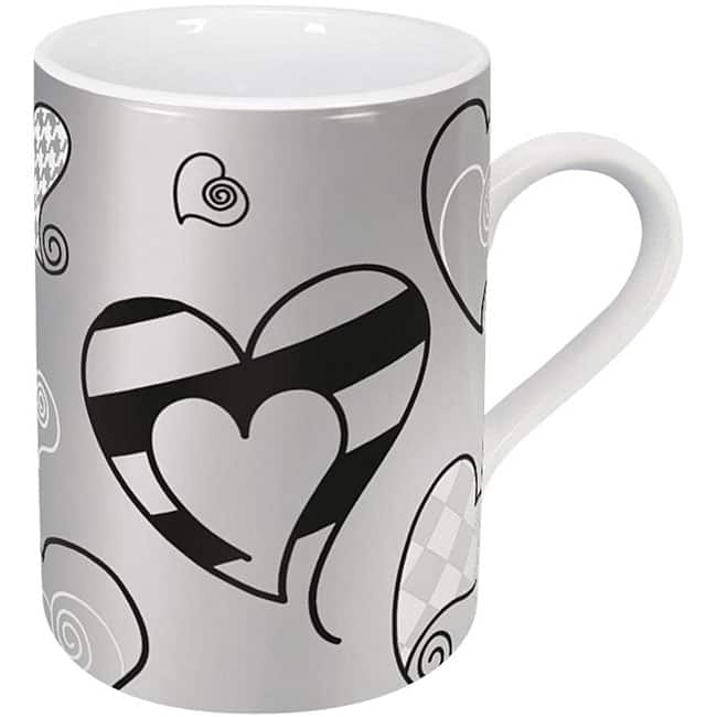 Konitz Pattern Hearts Mugs (Set of 4)