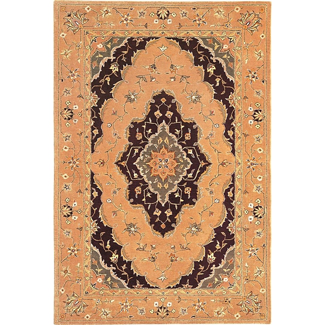 Hand knotted Venetian Gold Wool Rug (4 x 6)