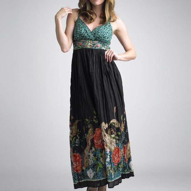 Kaktus Women's Beaded Sleeveless Maxi Dress - Overstock Shopping - Top ...