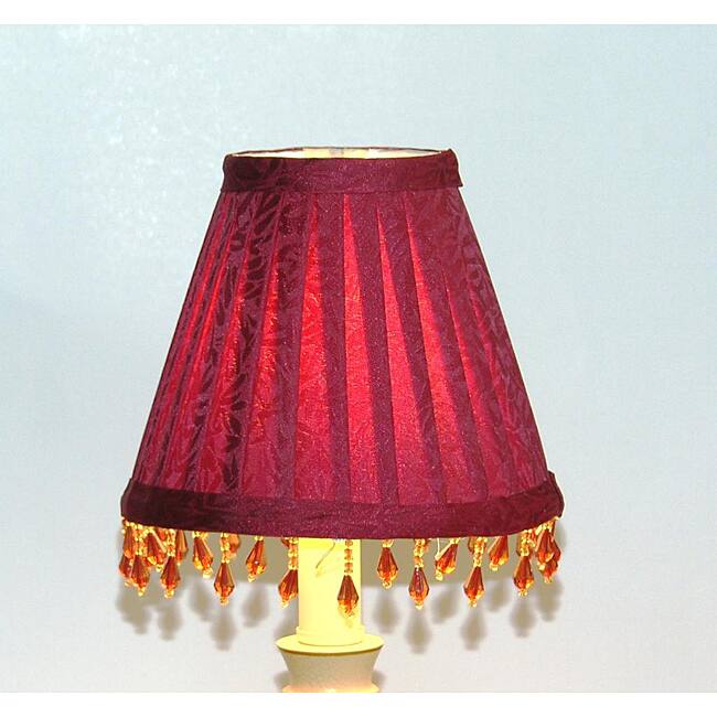 Burgundy Brocade Chandelier Mini Shades (Set of 2)