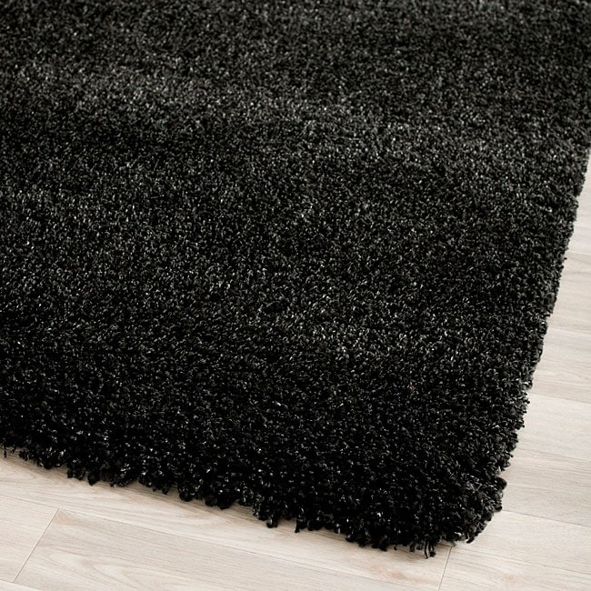 Cozy Solid Black Shag Rug (4 X 6)