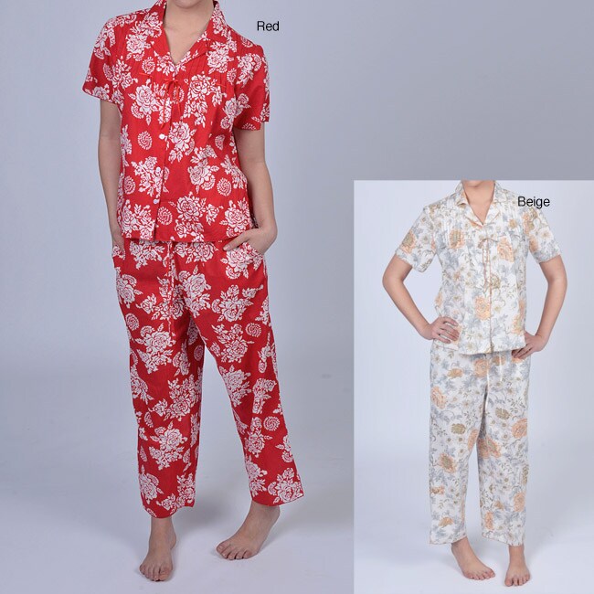 Leisureland Womens Wild Leopard Print Pajamas Set  