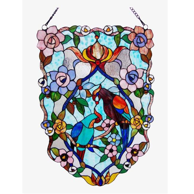 Tiffant Style Parrot Window Panel