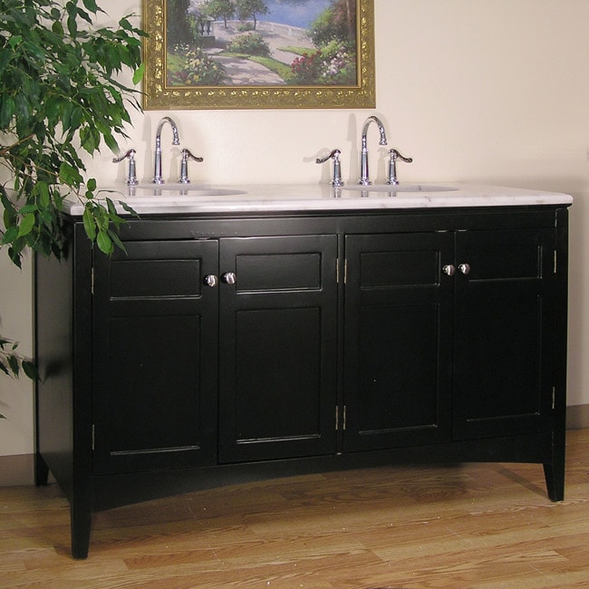 Marble Top 60 inch Double Sink Vanity  