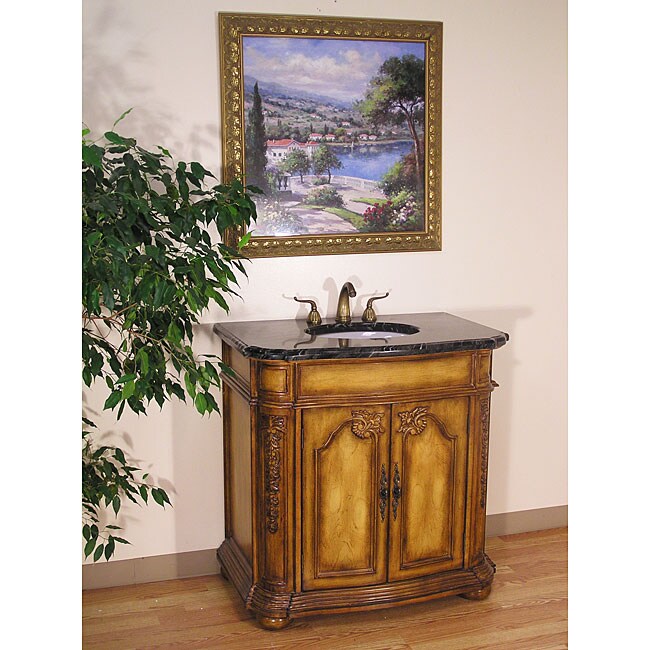 Black Marble Top 36-inch Single-sink Bathroom Vanity