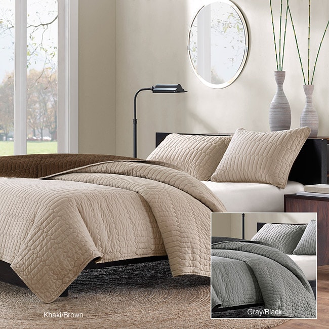 Mansfield Microfiber King size 3 piece Coverlet Mini Set   