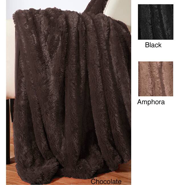 Solid Faux Fur Throw