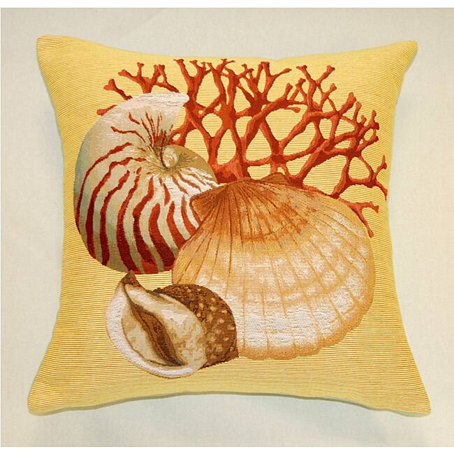 French Jacquard Woven Seashell Decorative Pillow