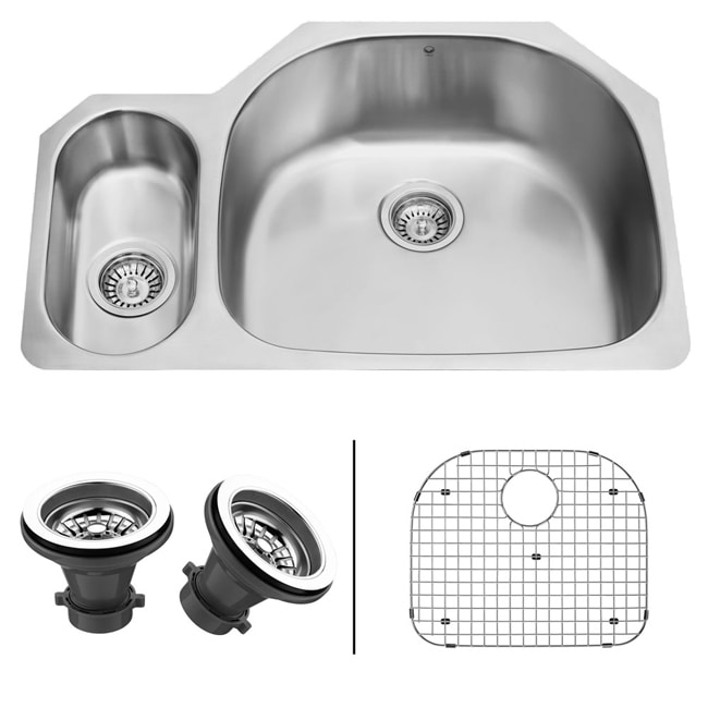 Vigo 32 inch Undermount Stainless Steel Kitchen Sink, Grid And Two Strainers