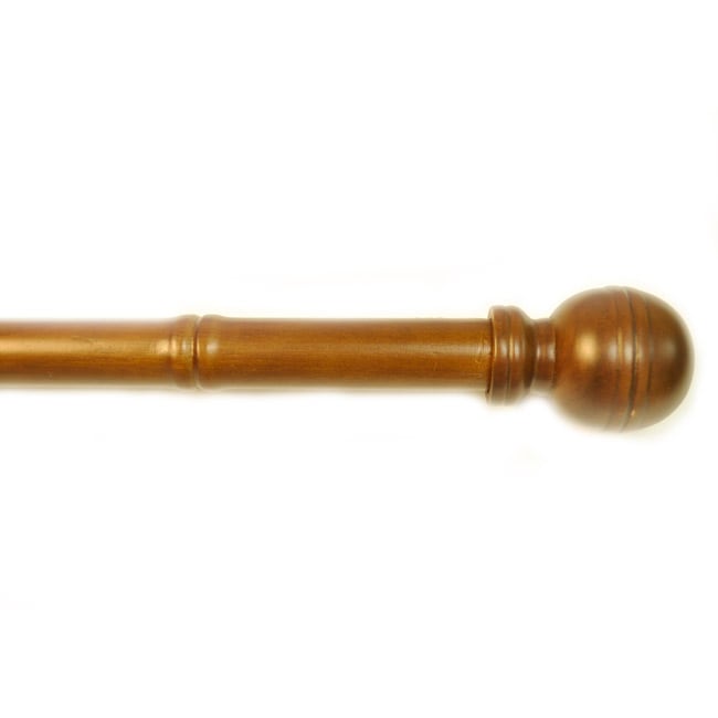 Walnut 8 foot Smooth Wood Drapery Rod with Pineapple Finials 