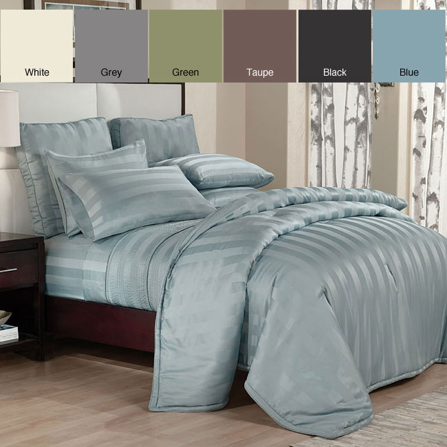 Peninsula Stripe Down Alternative Comforter and Sham Set