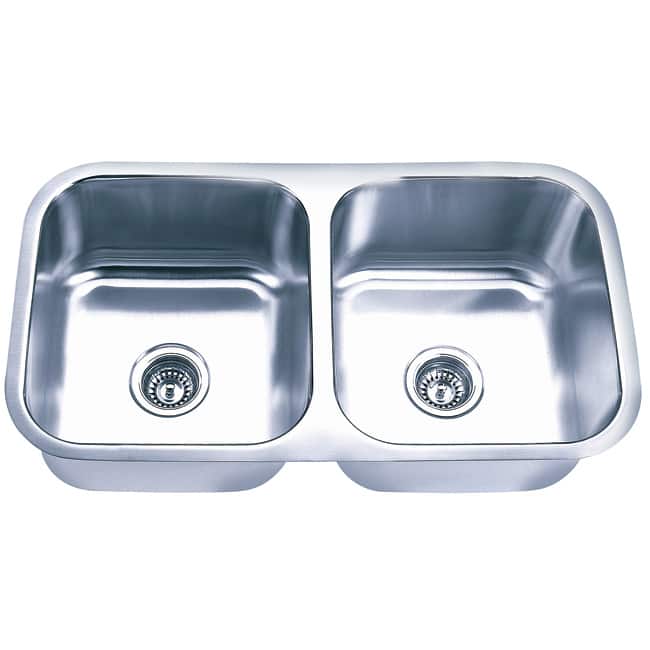 Fine Fixtures Undermount Stainless Steel Equal Double Bowl