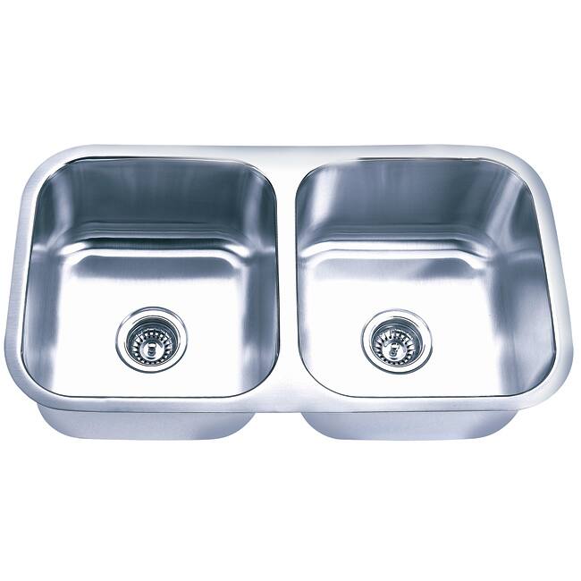 Fine Fixtures Undermount Stainless Steel Equal Double Bowl