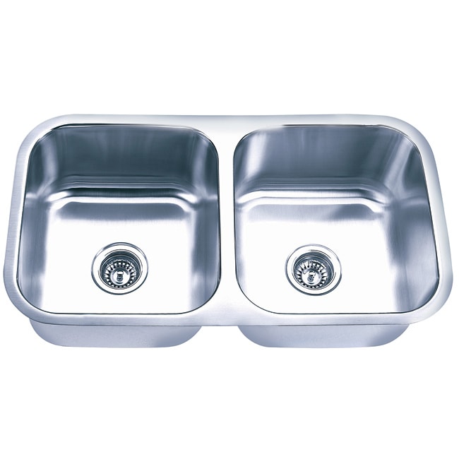 Fine Fixtures Undermount Stainless Steel Equal Double Bowl