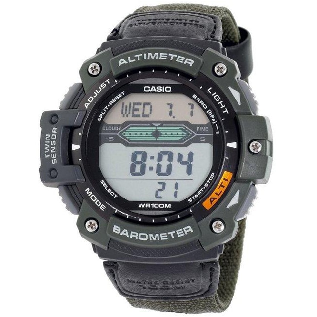 Casio Mens Twin Sensor Military Green Digital Sport Watch 