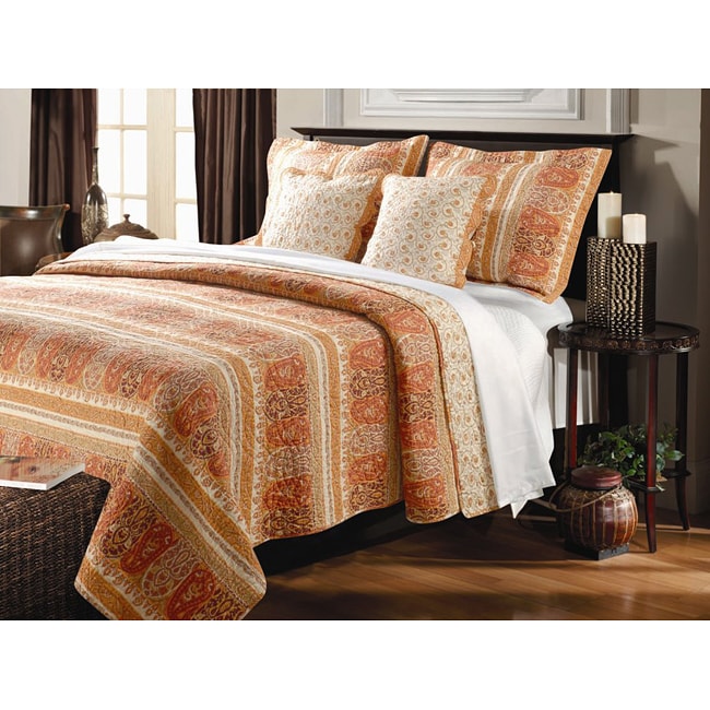 Taj Oversized King size 3 piece Quilt Set  