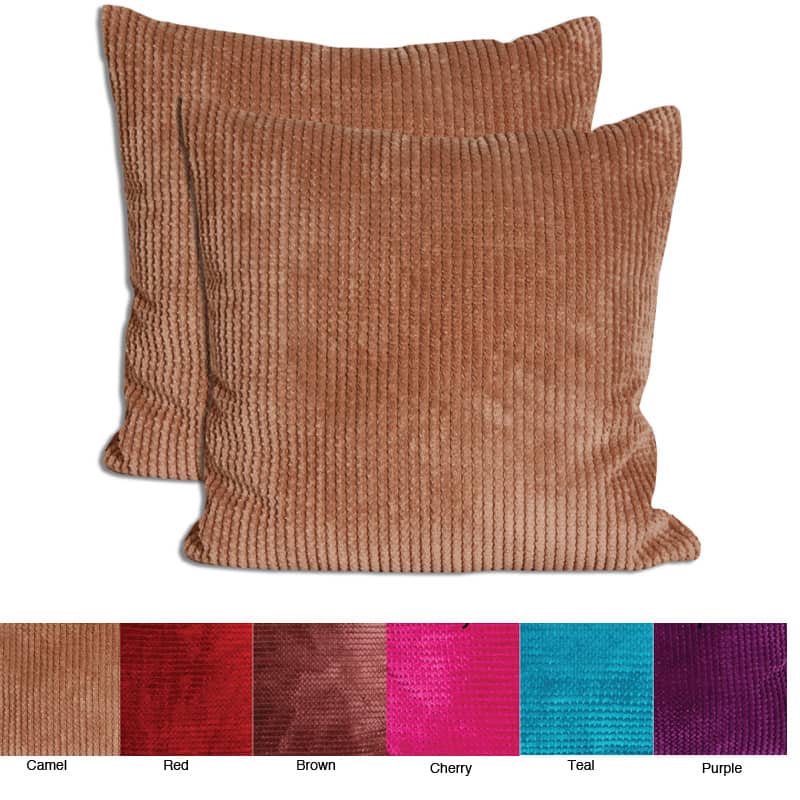 Velvet Corduroy 26x26 Decorative Pillows (Set of 2)