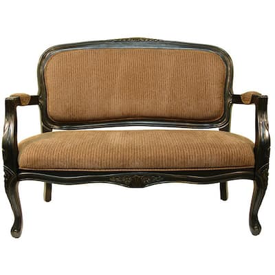 Utopia Tan Stripe Accent Settee