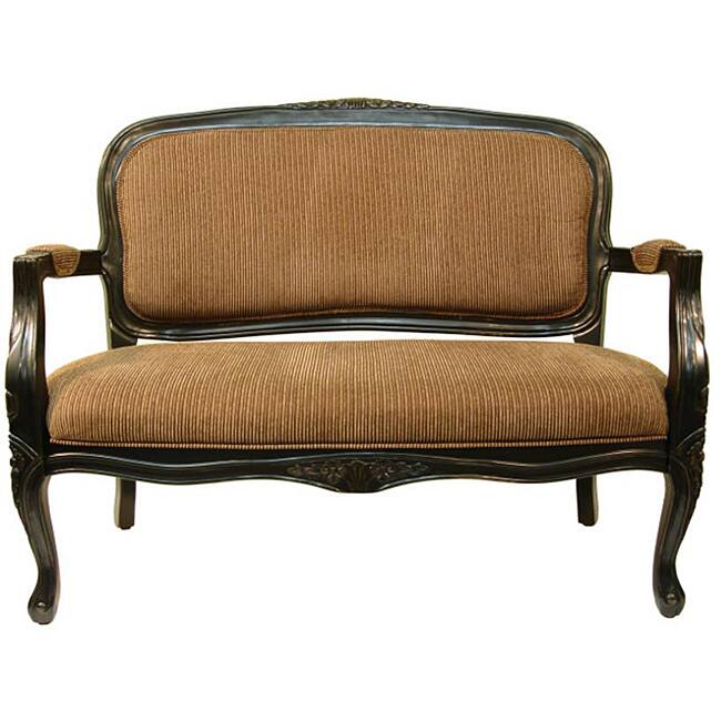 Utopia Tan Stripe Accent Settee