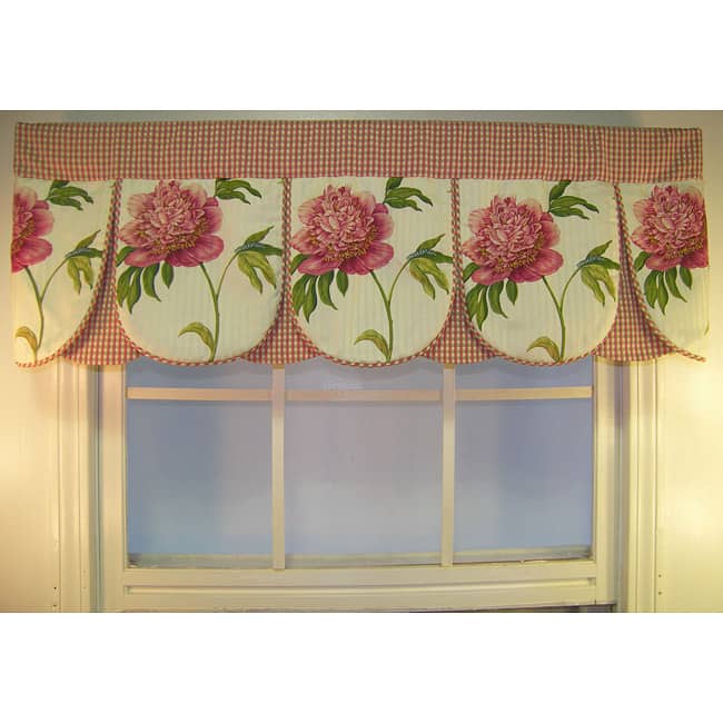 Ashton Peony Raspberry Scallop Valance