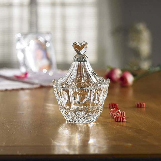 Fifth Avenue Crystal Sweetheart Lidded Candy Jar