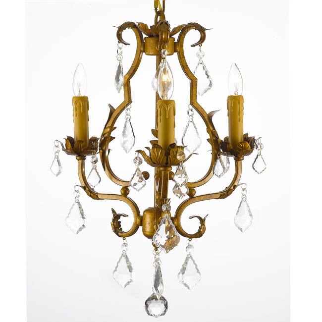Gallery Wrought Iron Crystal Accented Mini-Chandelier