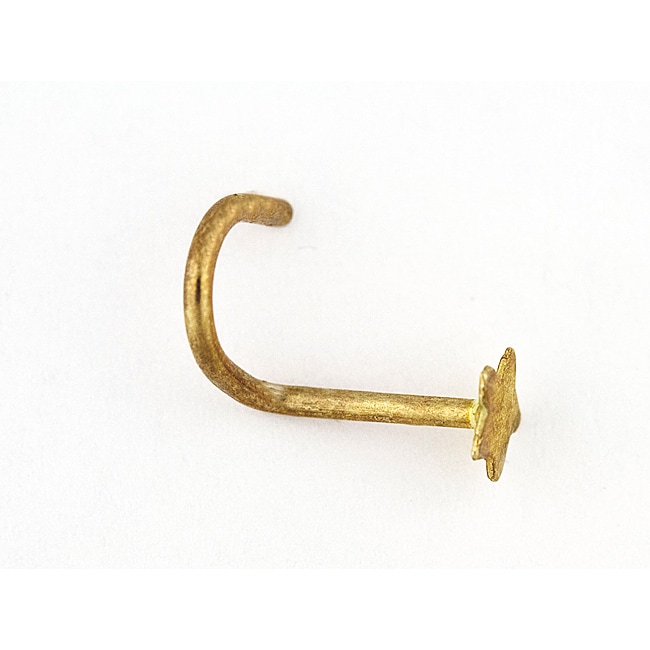 14k Yellow Gold Star Nose Stud  