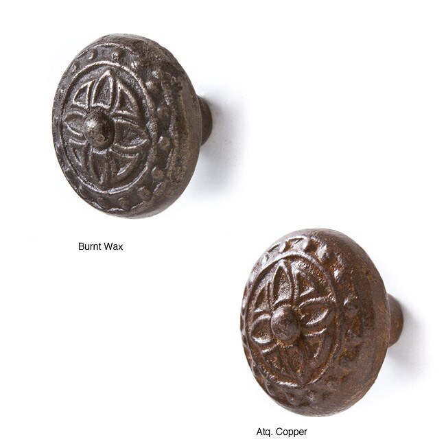 Set of 6 Ceramic Flower Knobs (India)  