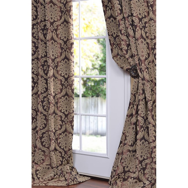 Rococo Rum Raisin Faux Silk 120 inch Curtain Panel