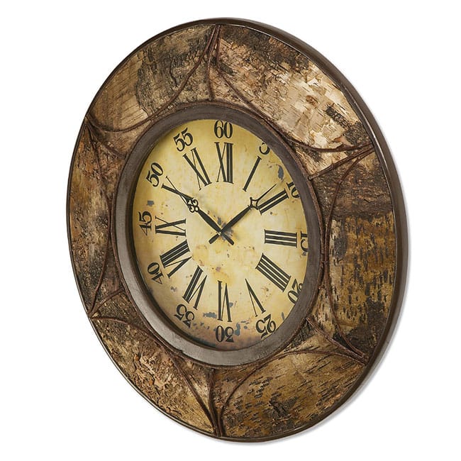 Birch Bark Wall Clock