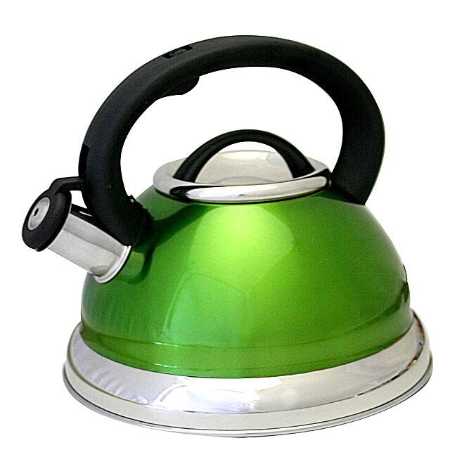 Prime Pacific Green Stainless Steel 3-quart Whistling Tea Kettle