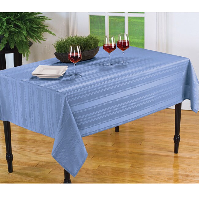 Divine Stripe Spill Proof Light Blue 60x84 Inch Oblong Divine Stripe Spill Proof Light Blue 60x84 Inch Oblong Tablecloth Free Shipping On Orders Over 45 6077910
