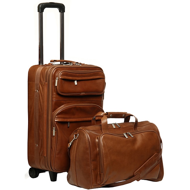 Amerileather Leather 2-piece Carry-on Luggage Set - Overstock Shopping ...