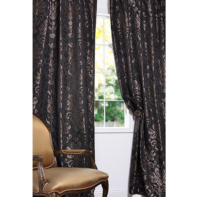 Patterned Faux Silk Jacquard 120 inch Curtain Panel