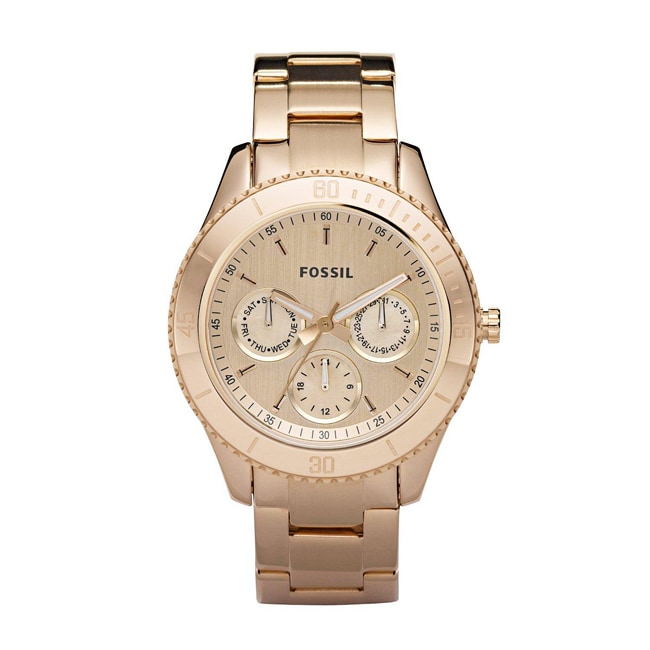 Fossil Womens Stella Multifunction Rose goldtone Dial Watch 