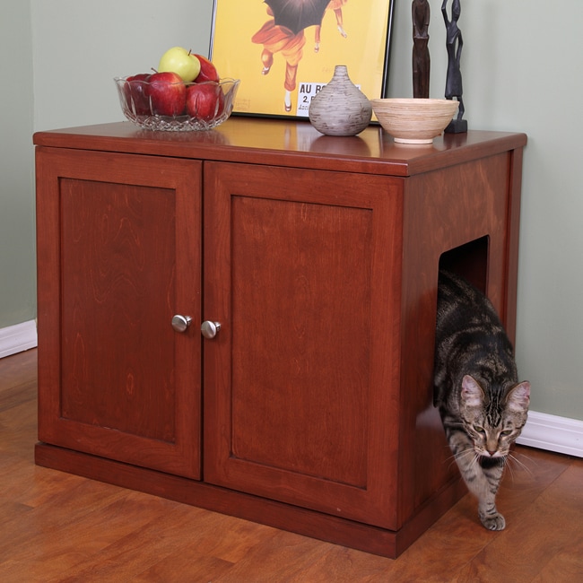 The Refined Feline Honey Wooden Litter Box