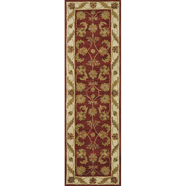 Hand tufted Genus Fireweed/ Beige Wool Runner Rug (23 X 8)