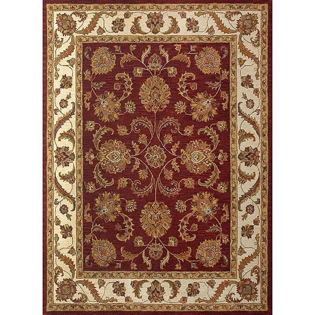 Hand tufted Genus Red/ Beige Wool Rug (8 X 11)