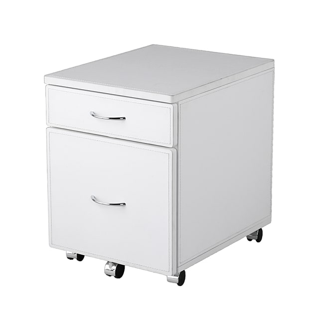 Laurence White Leather Filing Cabinet